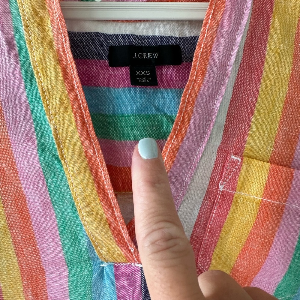 J.crew Linen stripe top (xxs)- NWOT